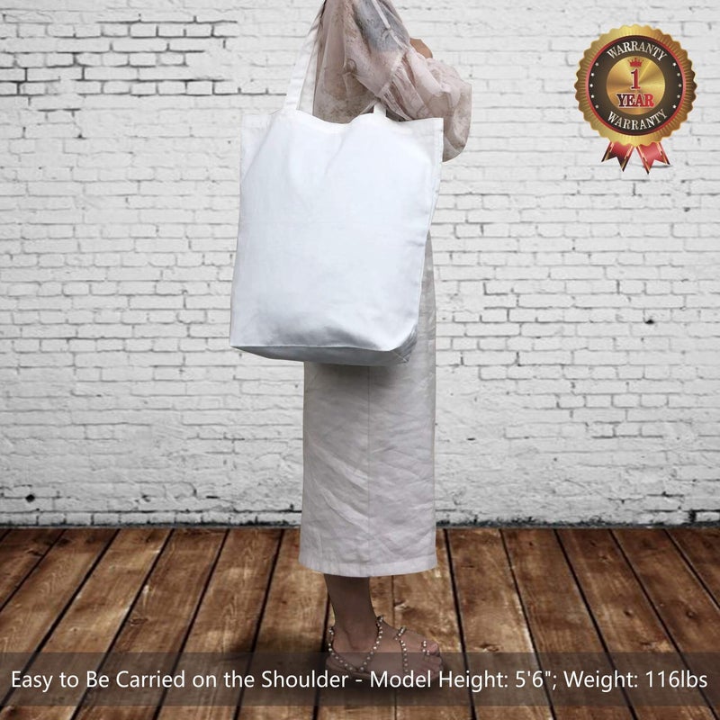 TOPDesign 2 | 6 | 12 Pack Super Strong Large 17.5"x16.5"x5" 10oz Cotton Canvas Tote, Reusable Grocery Shopping Bag, Blank White Bags for Crafts, DIY Your Creative Designs (Pack of 2) - Image 2
